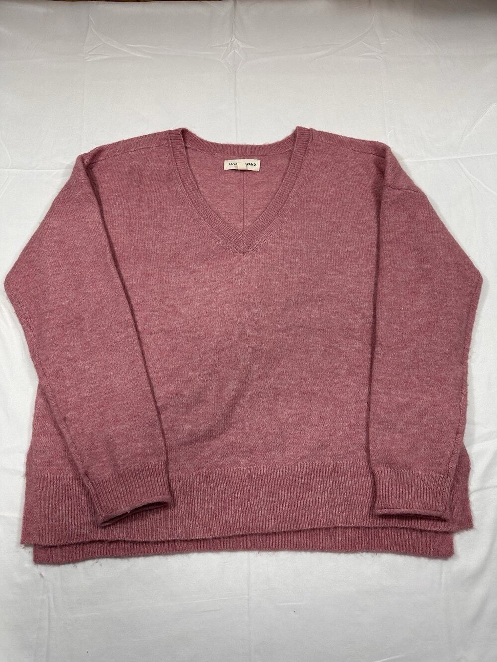 Lucky Brand Sweater Women’s M Dusty Rose Pink V-Neck Pullover